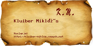 Kluiber Miklós névjegykártya
